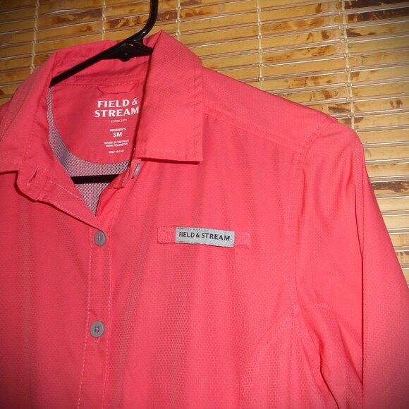 Women’s Field & Stream Pink Vented Long Sleeve Button Top *Tag Size: S - Picture 4 of 7